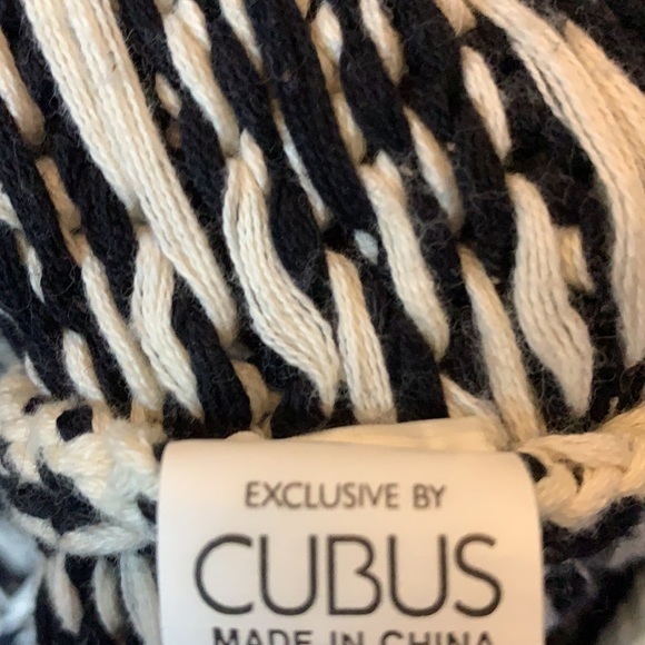 Boogie Black/Cream Bomull Cotton Patterned Thick 1/4 Zip Sweater Size Large - Picture 9 of 10